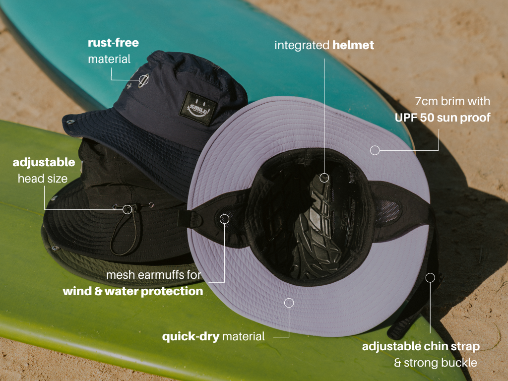 Reef Ranger 1.0 – Coral Lavender – Surfhut mit integriertem Helm